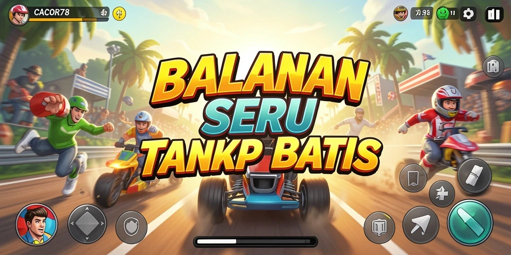 Tangkapan layar menunjukkan aksi balapan mendebarkan di CACOR78.
