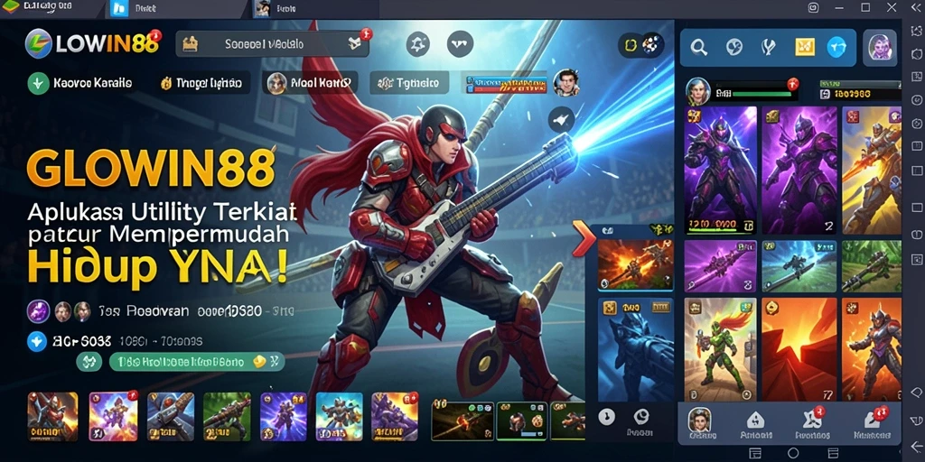 Tampilan antarmuka GLOWIN88 yang sederhana dan intuitif.