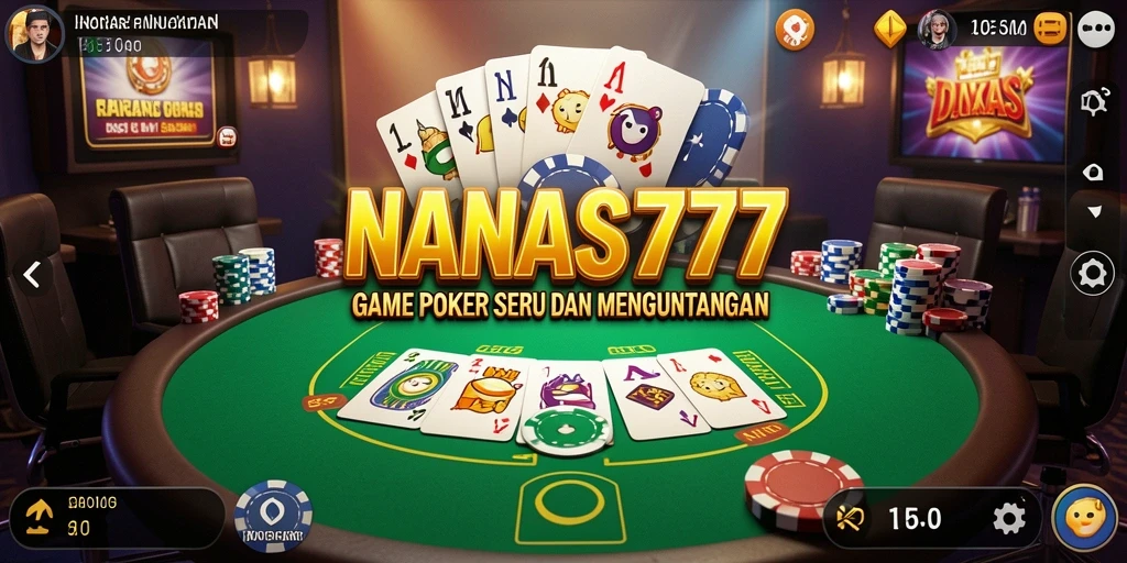 Tampilan gameplay Poker yang seru dan mengasyikkan di NANAS777.