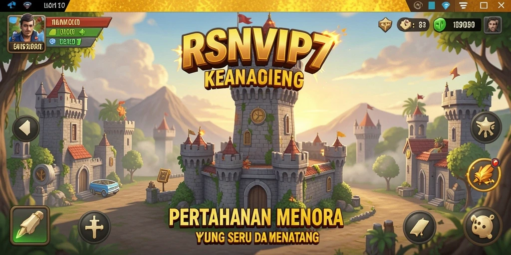 Tampilan gameplay RSNVIP7 yang menegangkan dalam pertahanan menara.