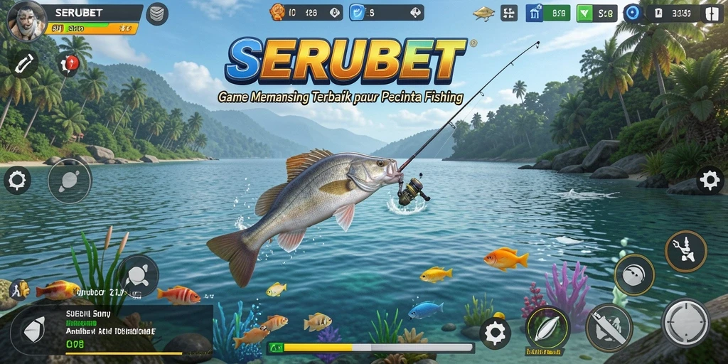 Tampilan menarik dari gameplay SERUBET saat memancing.
