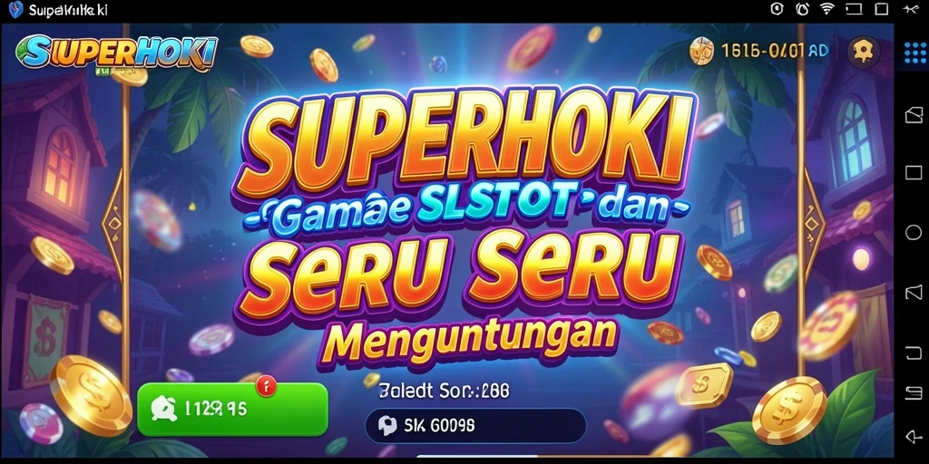 Tampilan gameplay SUPERHOKI yang menarik dan penuh warna.