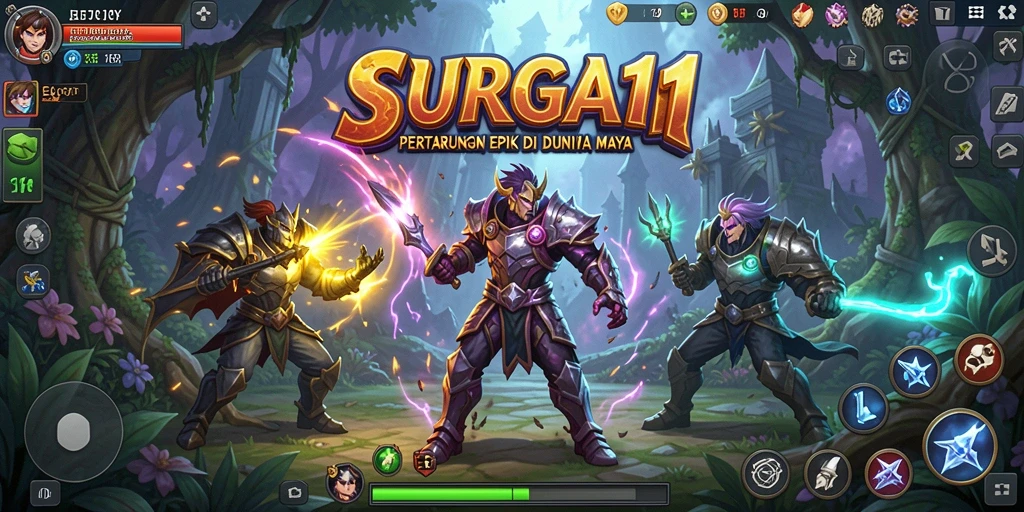 Gameplay Fighting seru dengan pertarungan karakter yang dinamis.